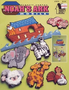 ANNIES ATTIC PLASTIC CANVAS NOAHS ARK MOBILE OOP VTG - Picture 1 of 2