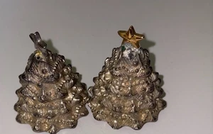 Godinger Silver Plated Christmas Trees Salt and Pepper Shakers w/ Original box - Picture 1 of 10