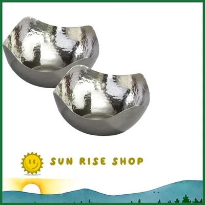 Durable 6-Inch Stainless Steel Bowls Set of 2: Elegant Candy and Nut Dishes - Image 1 of 2