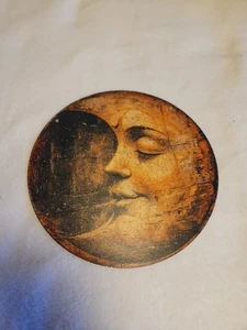 Insegna Decorativa Sorridente Faccia Mezza Luna Alluminio Look Vintage - Foto 1 di 4