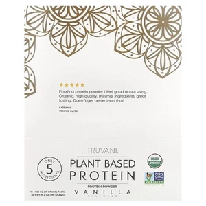 2 X Truvani, Plant Based Protein Powder, Vanilla, 10 Packs, 1.02 oz (29 g) Each - Picture 1 of 3