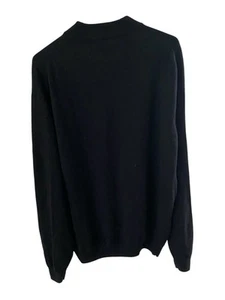 Pronto Uomo Mens Black Sweater 100% Extra Fine Merino Wool Classic Pullover XL - Picture 1 of 7