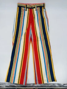 Pantalones a Rayas Kitsch Coloridos Vintage Años 70 TRD Disco Dance Talla 28x27 - Imagen 1 de 5