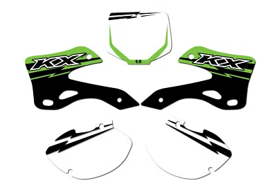 KIT DE GRÁFICOS KAWASAKI KX125 KX250 1999-2002 KIT DE CALCOMANÍAS PEGATINAS 21 mil de espesor Foto 1 de 3