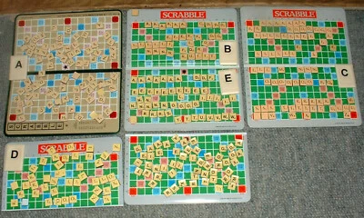 4 TILES FOR 99p -  REPLACEMENTS TRAVEL SCRABBLE MAGNETIC SPARES BLACK / CREAM - Image 1 of 4