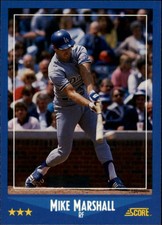 1988 Score Baseball Card #135 Mike Marshall