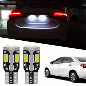 2 Xenon White 168 W5W LED License Plate Light Bulbs for Toyota Corolla 1998-2022 - Picture 1 of 11