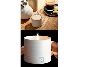 NIB SET OF 2 NESPRESSO CANDLE HOLDER WHITE - Picture 1 of 5