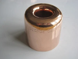 ANTIQUE VICTORIAN COPPER TIMBALE MOULD ENGRAVED - "GEORGE CAWSTON" - 3 1/2" DIA - Picture 1 of 5