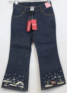 2006 Gymboree Park City Luxe Scenic Lined Hem Jeans sz 5 NWT Flared Pony Cute - Picture 1 of 7