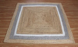 Rug Jute Carpet Handmade 100% Natural Area Decor Rug Braided Jute Modern Living - Picture 1 of 9