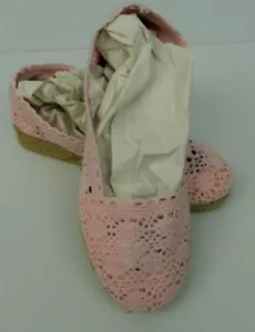 Montego Bay Club Pink Espradrilles Shoes Size 8 Open Knit Fabric Slip On - Picture 1 of 6