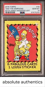 2018 Topps 80th Anniversary Wrapper Art 1990 Simpsons PSA 10 - Picture 1 of 2