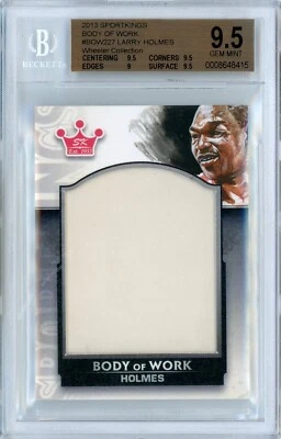 2013 SPORTKINGS BODY OF WORK - 1/1 LARRY HOLMES ON-CARD ART + RELIC! - BGS 9.5 - Image 1 of 2