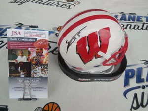 Graham Mertz signierter weißer Minihelm Wisconsin Badgers JSA COA - Bild 1 von 1