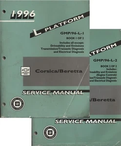 1996 Corsica, Beretta ~ L-platform Original GM Service Manuals (2 Vol Set) - Foto 1 di 3
