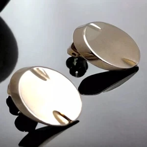 Pendientes Modernistas Clip Tono Plata Firmado Janay Diseñador Vintage MOD - Imagen 1 de 8