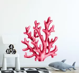 Red Coral Wall Decal Ocean Sea Coral Reef Removable Fabric Wall Sticker - Picture 1 of 6