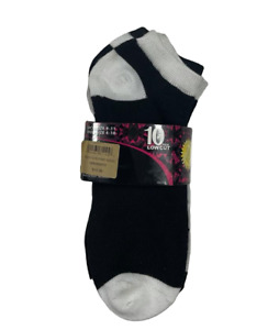 Chatties 10 Pair Of Women's Print Socks Black/White (9-11)