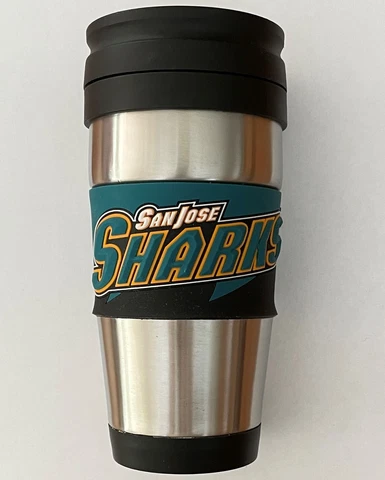 NHL San Jose Sharks Stainless Steel Travel Coffee Mug Cup Tumbler 16 oz Hockey Cover