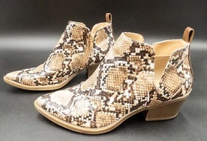 Botines con patrón de piel de serpiente, damas talla 6 1/2, Eur 37 1/2 - Imagen 1 de 9