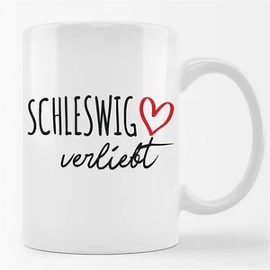 Kaffeetasse Schleswig verliebt Keramik Tasse Weiß Geschenkidee Souvenir Präsent - Picture 1 of 7