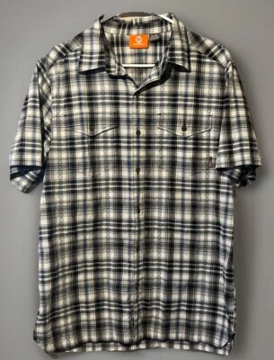 Merrell Men’s Short Sleeve Button Casual Shirt  Size Medium Great Design - Image 1 of 4