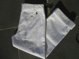 POLO Ralph Lauren WHITE Classic CHINO Cotton PANTS Flat Front Pockets Boy 14 NWT - Picture 1 of 6