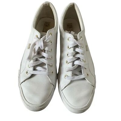 Keds Womens Jump Kick Leather Sneakers Shoes WH63681 White Gold Accents Size 11 - Image 1 of 4