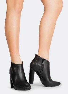 BRECKELLE'S Women's Black Ankle Pointed Toe Bootie Lisa-11 Size 7.5 NIB Vegan 4” - Image 1 of 4