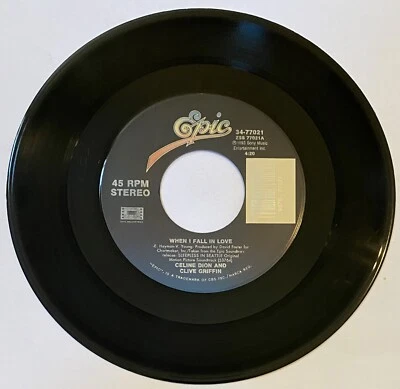 Celine Dion “ When I Fall in Love W/ Clive Griffen / If I Were Record “ 45 Vinyl Foto 1 de 2