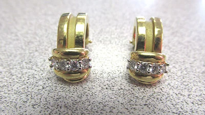 Authentic Tiffany & Company 18k Gold & Diamond "Atlas" Earrings  Make Offer   - Image 1 of 4