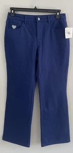 NEW Quacker Factory Dream Jeannes Boot Cut Jeans knit womens sz 6 blue short - Picture 1 of 11