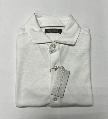 Daniel Cremieux Men Shirt XXL / 2XL Button Jersey Linen Short Sleeve White $85 - Image 1 of 4