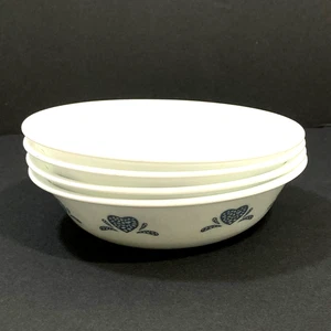 4 cuencos de postre Corelle Blue Hearts Fruit Berry descontinuados casa de campo granja - Imagen 1 de 7