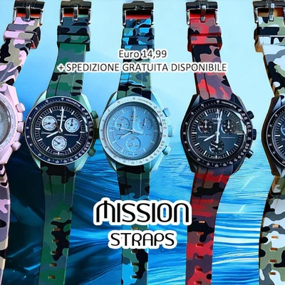Cinturini silicone avvolgenti CAMOUFLAGE per Omega X Swatch - Immagine 1 di 4