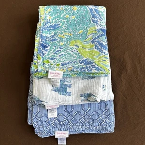 Lilly Pulitzer Pottery Barn Kids Swaddle Blanket Set of 3 Organic Cotton - Picture 1 of 4