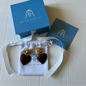 Rebecca de Ravenel Mini Ohrringe Cora dunkles Holz Gold Clip Back 💖tolles Geschenk💖 - Bild 1 von 8