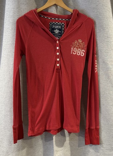 UNDERCOVER ROSA Victoria Secret Y2K con cappuccio manica lunga taglia Large