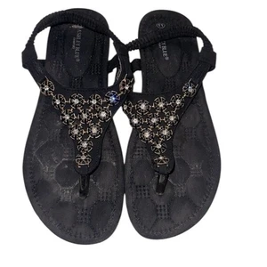 Ashley Blue Black Sandals with Gold Detail size 11 - Picture 1 of 6