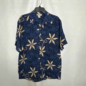 Vintage ein Original Avanti Hawaiihemd 100% Seide blau Gr. M #2093 - Bild 1 von 12