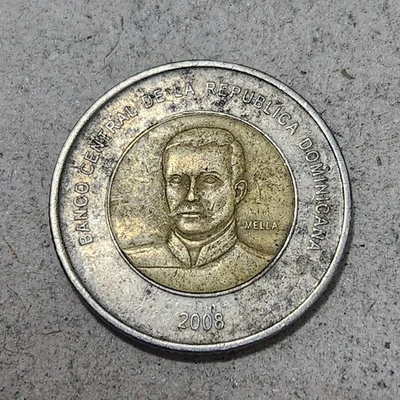 DOMINICAN REPUBLIC 🇩🇴 TEN (10) PESOS COIN 2008 - Image 1 of 2