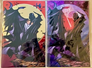Darth Vader Star Wars Hayden Dallas Fan Expo Gold & Blue Spot Foil LTD 300 Set - Picture 1 of 23