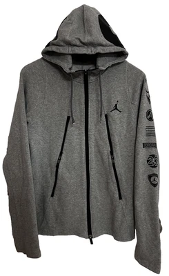 Para Hombres Nike Air Jordan Acelerated Gris/Negro 813033-063 Cremallera Completa Sudadera con Capucha! Talla S Foto 1 de 4