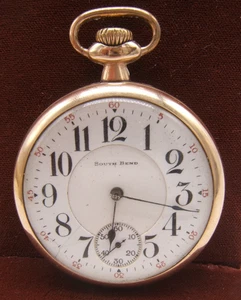 SOUTH BEND TASCHENUHR 19J 219 20YR GOLDFILLED GEHÄUSE LÄUFT SCHÖN - Bild 1 von 10