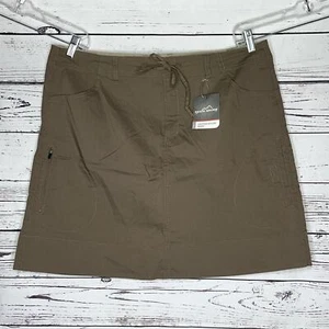 Eddie Bauer NWT Size 18 Regular Brown Moisture Wicking 6 Pocket Cargo Skirt - Picture 1 of 3