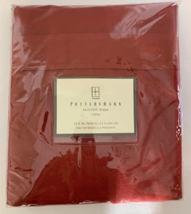 NEW Pottery Barn Sailcloth Drape 100% Cotton 44x96 Tab Top Red Single Panel - Picture 1 of 2