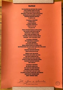 Dr JOHN COOPER CLARKE SHEFFIELD HAND SIGNED AUTOGRAPHED ART PRINT 59x42cm MUSIC - Picture 1 of 5