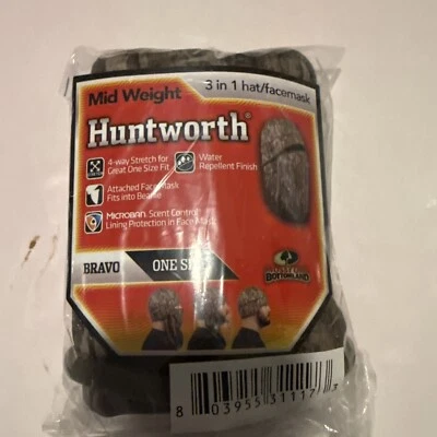 Huntworth Realtree Edge Bravo Face Cover Water Repellent Hat One Size NWT 3 In 1 - Image 1 of 4