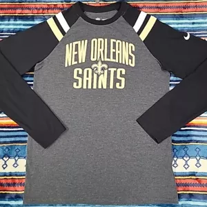 Nike New Orleans Saints Longsleeve T-Shirt Black Medium GUC 👌 - Picture 1 of 7